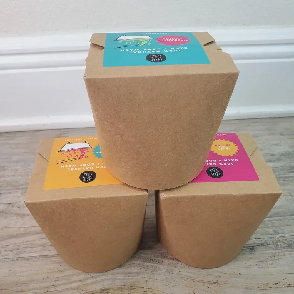 Paper Plane Bath Noodles - 100% Natural Vegan Bath Body Wash - Lot Of 3